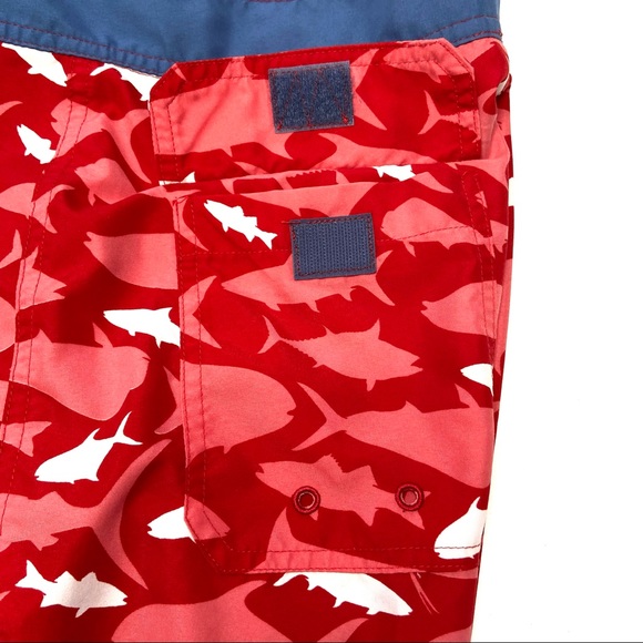 VINEYARD VINES Red Shark Board Shorts - Picture 6 of 14